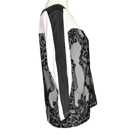 Chico's Black and White Patterned Blouse - Picture 3 of 14